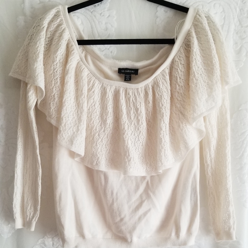 Cream Coloured sexy off the shoulder sweater